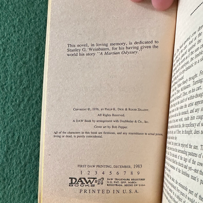 Vintage Sci-Fi Paperback: Philip K Dick and Roger Zelazny - Deus Irae FIRST PRINTING