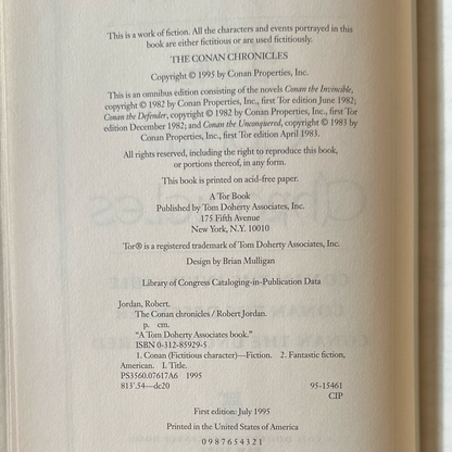 Vintage Fantasy Hardback: Robert Jordan - The Chronicles of Conan FIRST EDITION