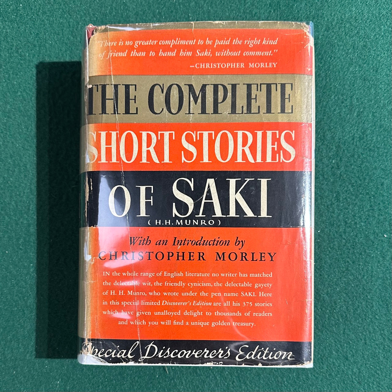 Vintage Non-Fiction Hardback: The Complete Short Stories of Saki (H H Munro) 1939