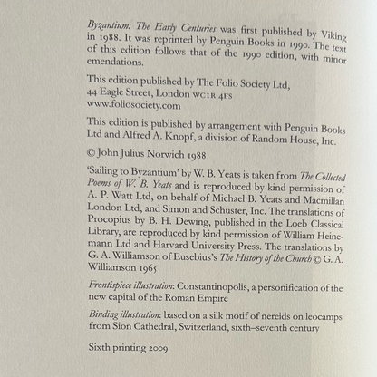 Non-Fiction Hardbacks: John Julius Norwich - Byzantium, Folio Society