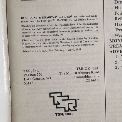 Vintage Dungeons & Dragons Accessory: Set 3: Companion Rules FIRST PRINT COMPLETE