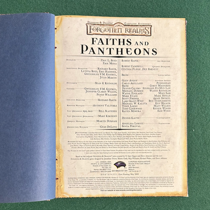 Vintage Dungeons & Dragons 3.5e Accessory: Forgotten Realms - Faiths and Pantheons FIRST PRINTING