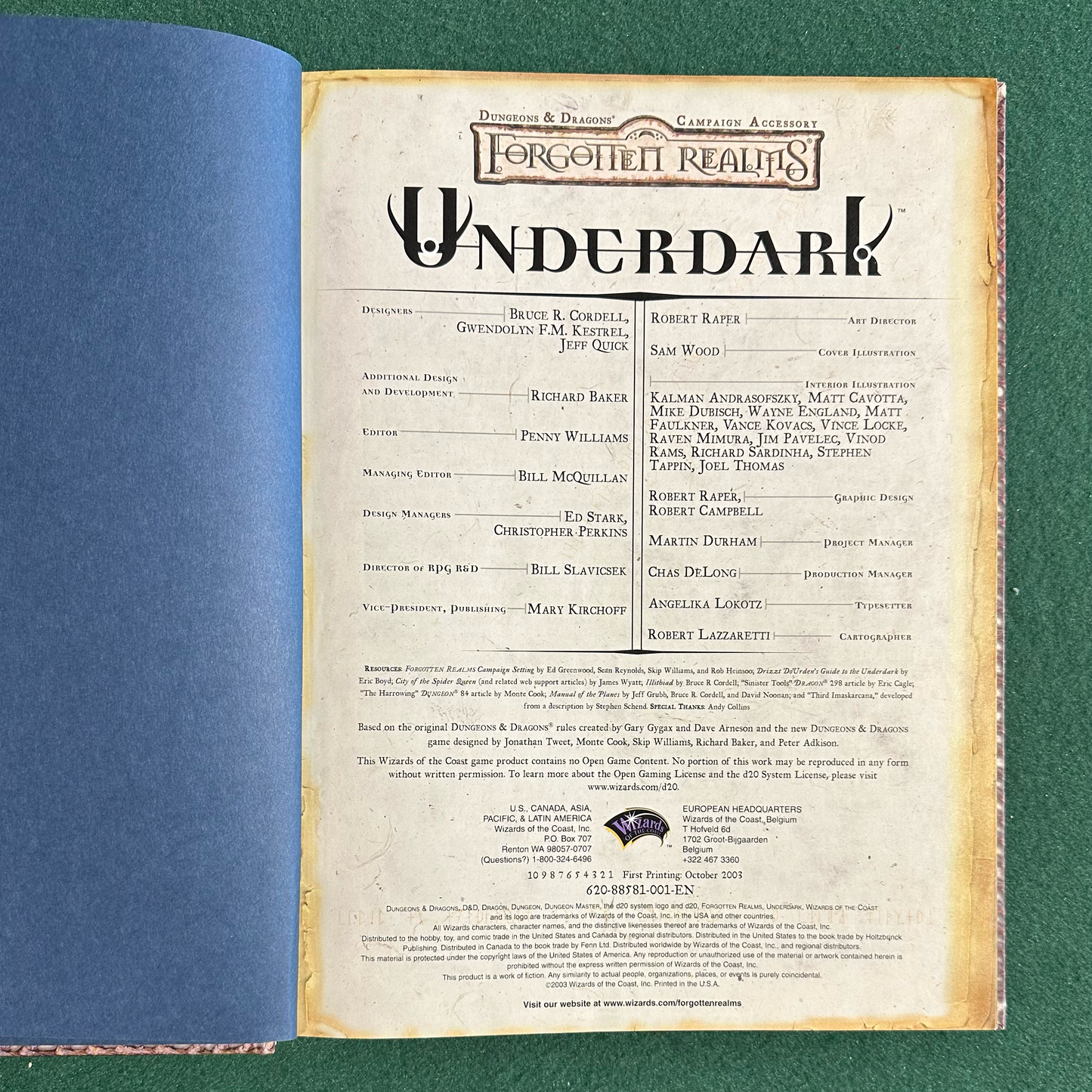 Vintage Dungeons & Dragons 3.5e Accessory: Forgotten Realms - Underdark FIRST PRINTING