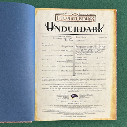 Vintage Dungeons & Dragons 3.5e Accessory: Forgotten Realms - Underdark FIRST PRINTING