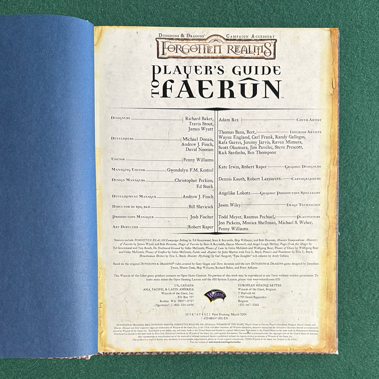 Vintage Dungeons & Dragons 3.5e Accessory: Forgotten Realms - Players Guide to Fearun FIRST PRINTING