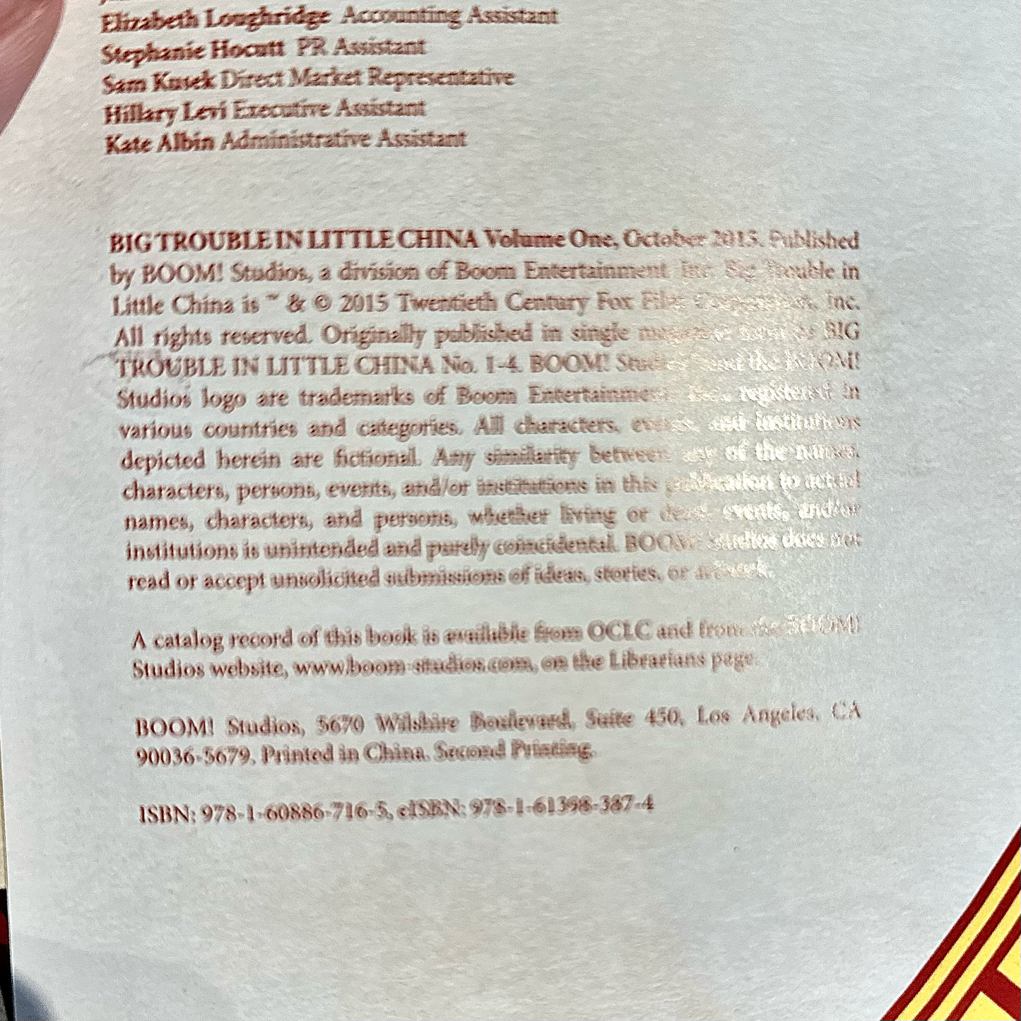 Graphic Novel Paperbacks: Big Trouble in Little China, Parts 1-4 FIRST/SECOND PRINTS