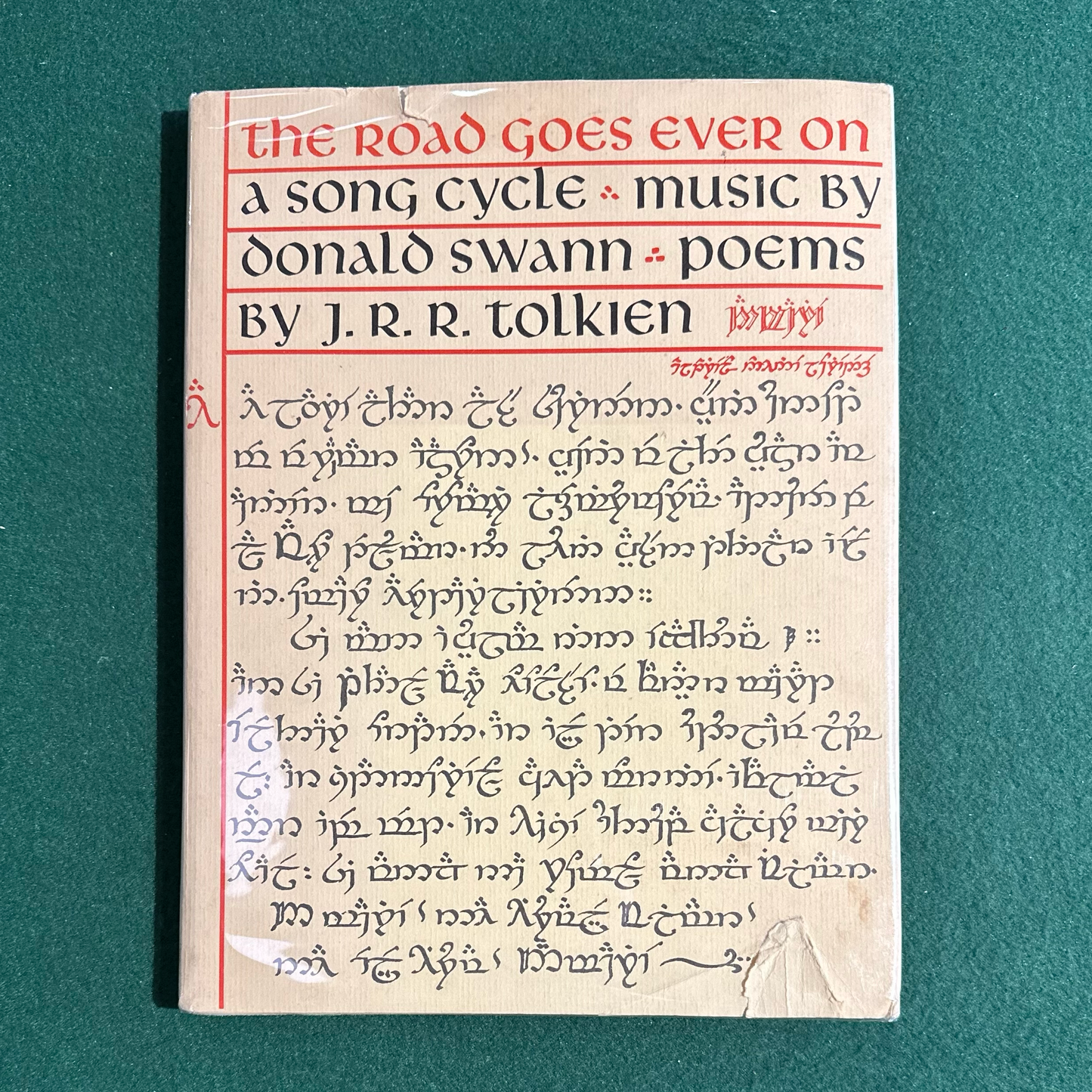 Vintage Fantasy Hardback: JRR Tolkien and Donald Swann - The Road Goes Ever On THIRD PRINTING