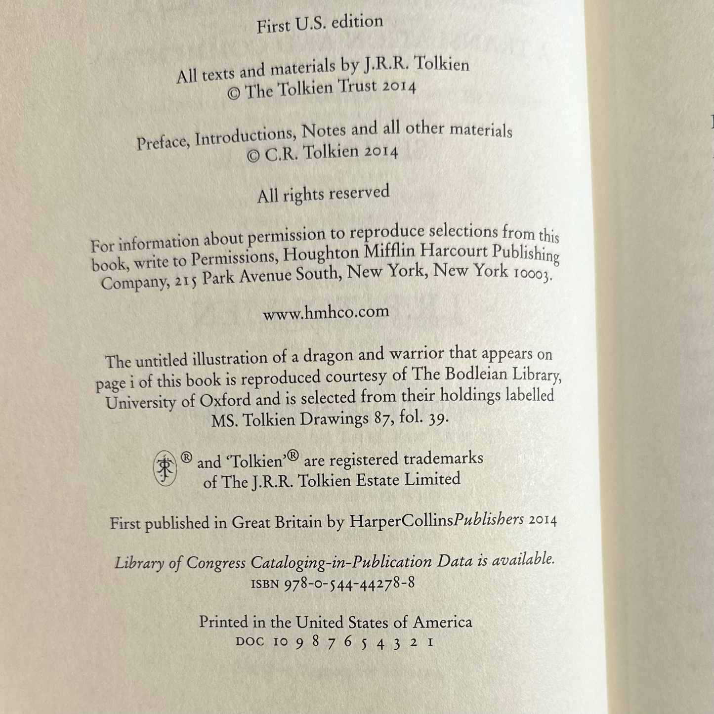 Fantasy Hardback: JRR Tolkien - Beowulf FIRST EDITION