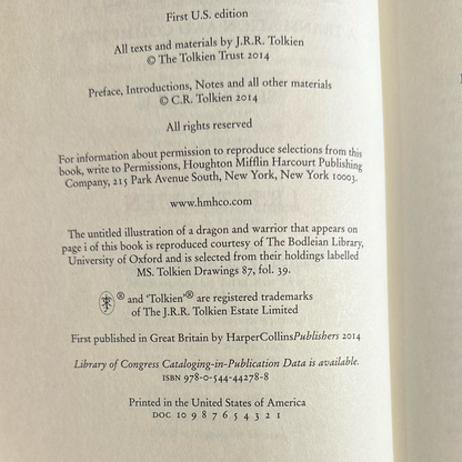 Fantasy Hardback: JRR Tolkien - Beowulf FIRST EDITION