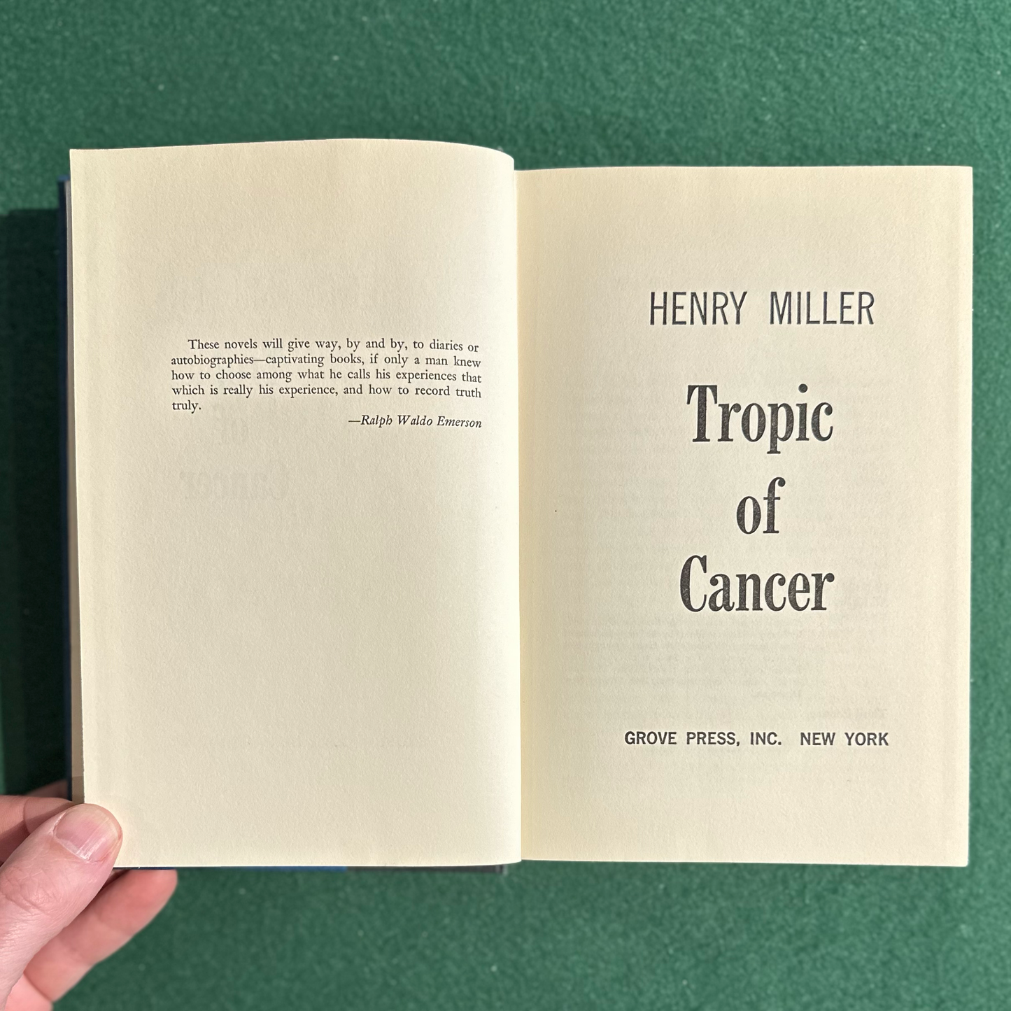 Vintage Fiction Hardback: Henry Miller - Tropic of Cancer FIRST EDITION/THIRD PRINT