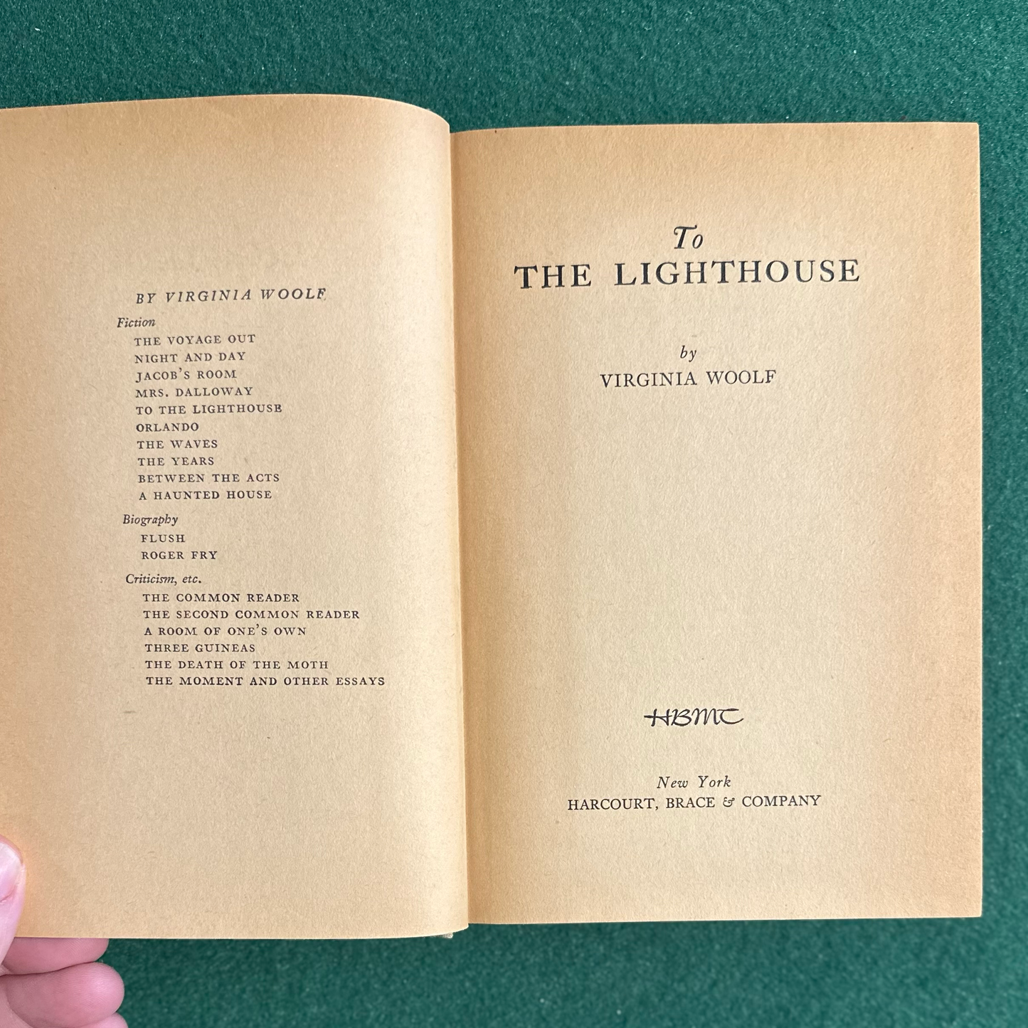 Vintage Fiction Hardback: Virginia Woolf - To the Lighthouse c1950