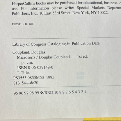 Vintage Fiction Hardback: Douglas Coupland - Microserfs FIRST EDITION