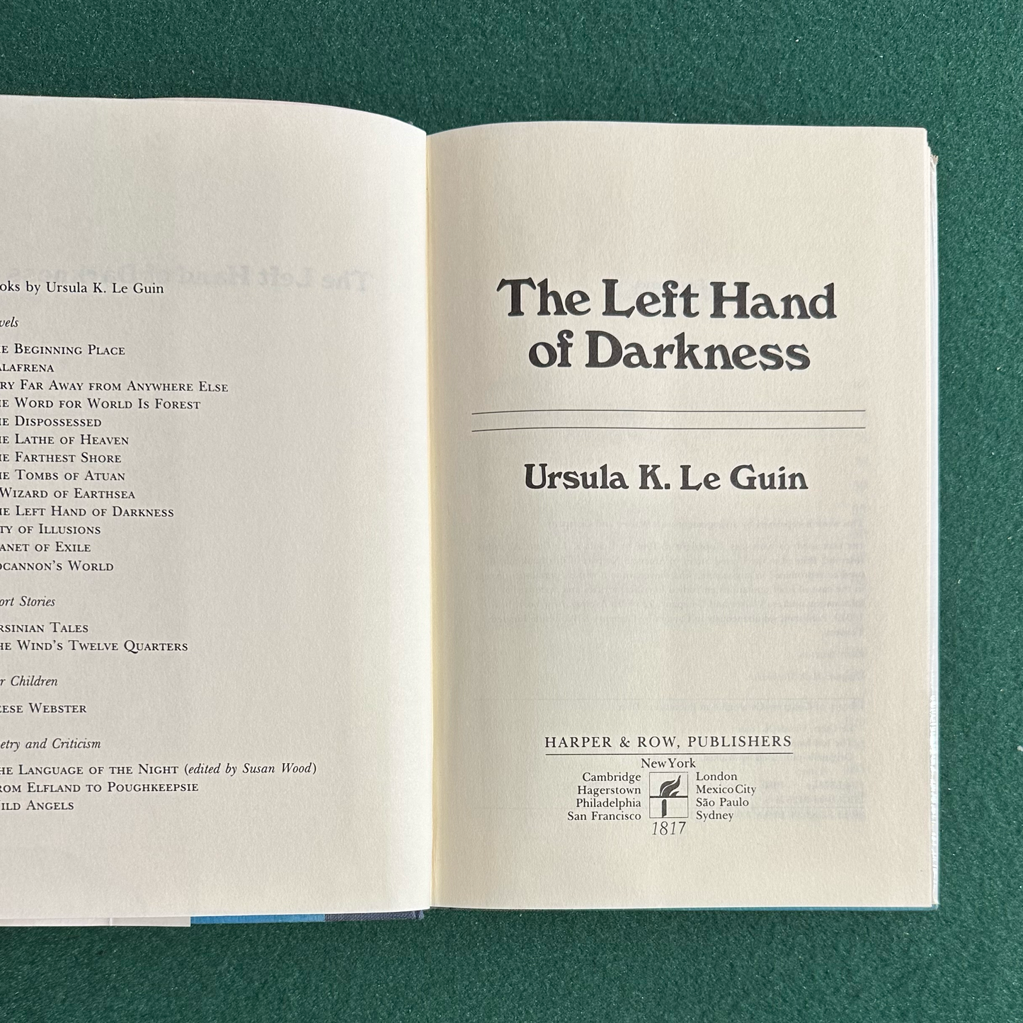 Vintage Fantasy Hardback: Ursula K Le Guin - The Left Hand of Darkness FIRST EDITION