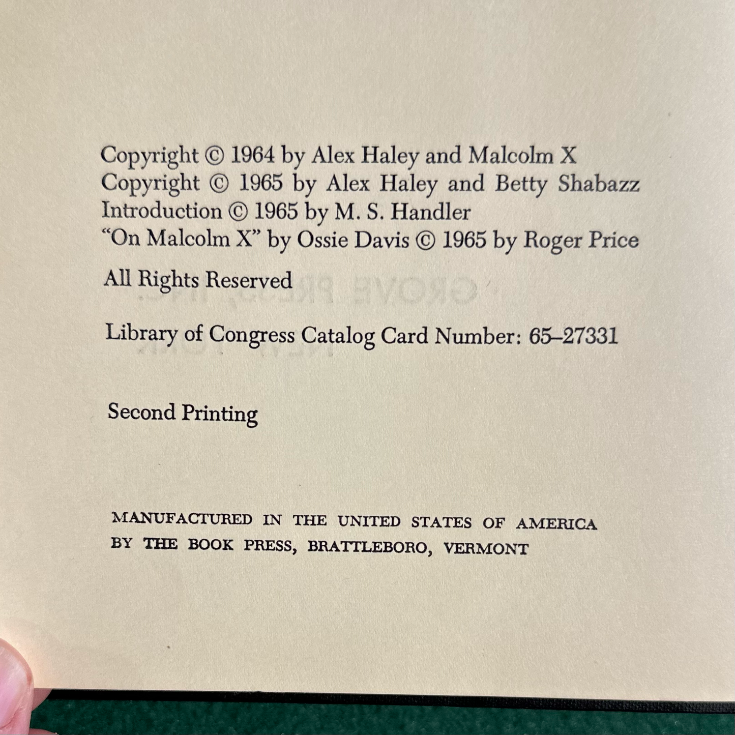 Vintage Non-Fiction Hardback: Alex Haley and Malcolm X - The Autobiography of Malcolm X FIRST EDITION/SECOND PRINT