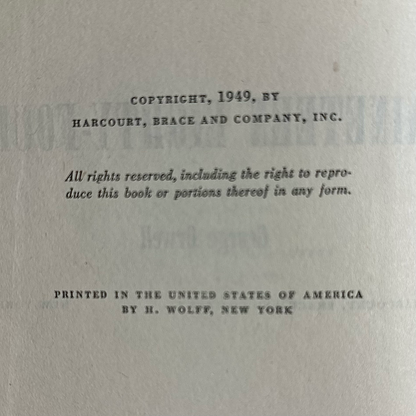 Vintage Fiction Hardback: George Orwell - Nineteen Eighty-Four EARLY REPRINT