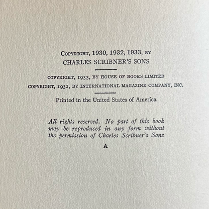 Vintage Fiction Hardback: Ernest Hemingway - Winner Take Nothing FIRST EDITION
