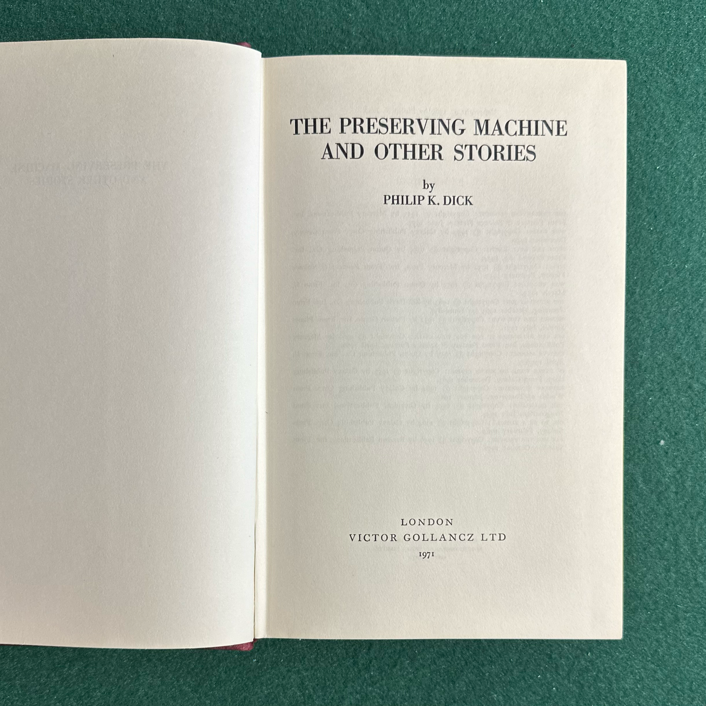 Vintage Sci-Fi Hardback: Philip K Dick - The Preserving Machine & Other Stories FIRST EDITION