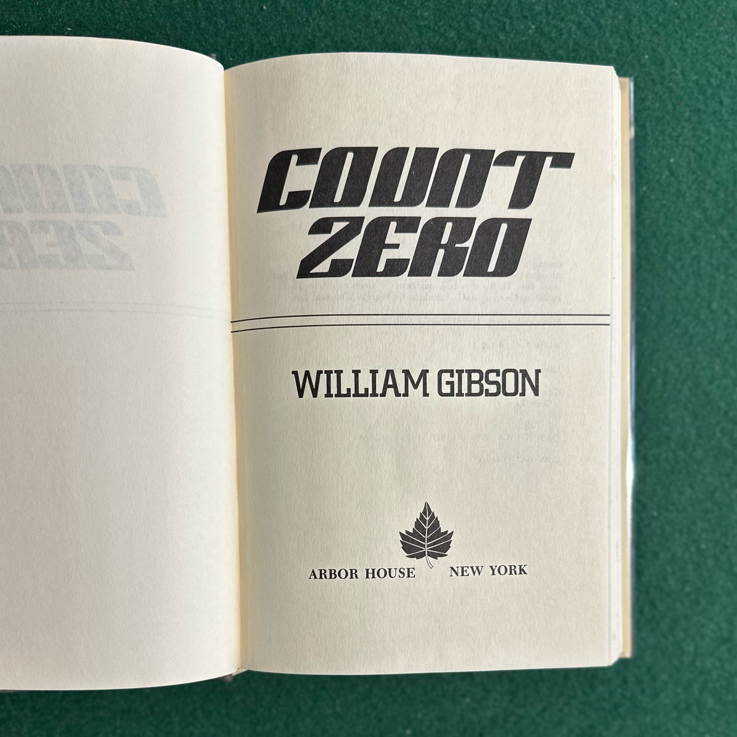 Vintage Sci-Fi Hardback: William Gibson - Count Zero FIRST EDITION