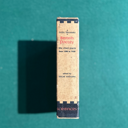 Vintage Poetry Hardback: A Little Treasury of British Poetry, Edited by Oscar Williams FIRST EDITION