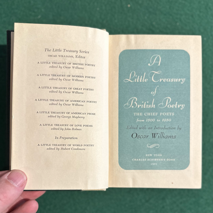 Vintage Poetry Hardback: A Little Treasury of British Poetry, Edited by Oscar Williams FIRST EDITION