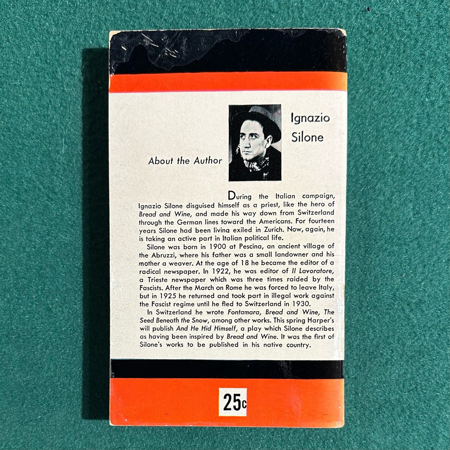 Vintage Fiction Paperback: Ignazio Silone - Bread and Wine FIRST PENGUIN EDITION