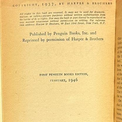 Vintage Fiction Paperback: Ignazio Silone - Bread and Wine FIRST PENGUIN EDITION
