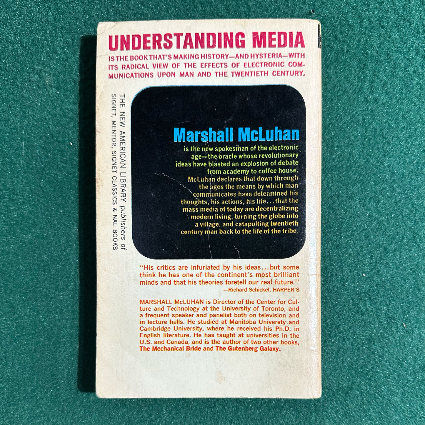 Vintage Non-Fiction Paperback: Marshall McLuhan - Understanding Media