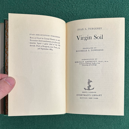 Vintage Fiction Hardback: Ivan S Turgenev - Virgin Soil