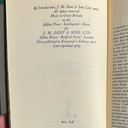Vintage Fiction Hardback: Ivan S Turgenev - Virgin Soil