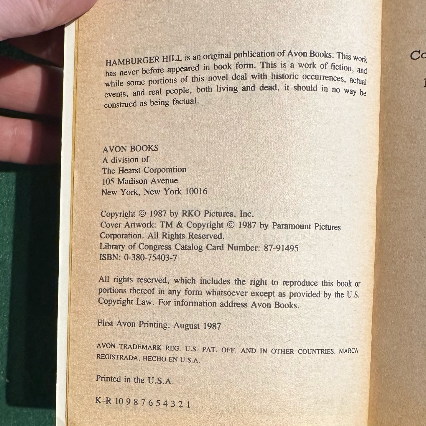 Vintage Non-Fiction Paperback: William Pelfrey - Hamburger Hill FIRST PRINTING