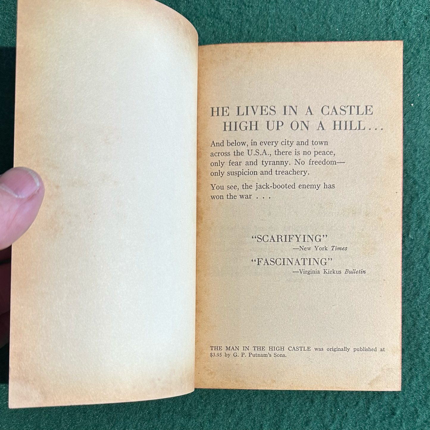 Vintage Sci-Fi Paperback: Philip K Dick - The Man in the High Castle FIRST PRINTING