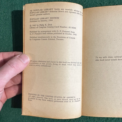 Vintage Sci-Fi Paperback: Philip K Dick - The Man in the High Castle FIRST PRINTING