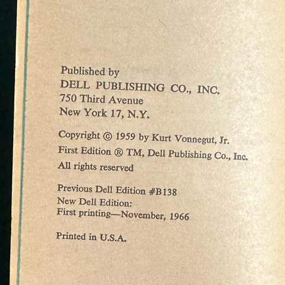 Vintage Fiction Paperback: Kurt Vonnegut, Jr. - The Sirens of Titan FIRST PRINTING