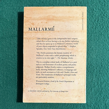 Vintage Non-Fiction Paperback: Wallace Fowlie - Mallarme THIRD PRINT