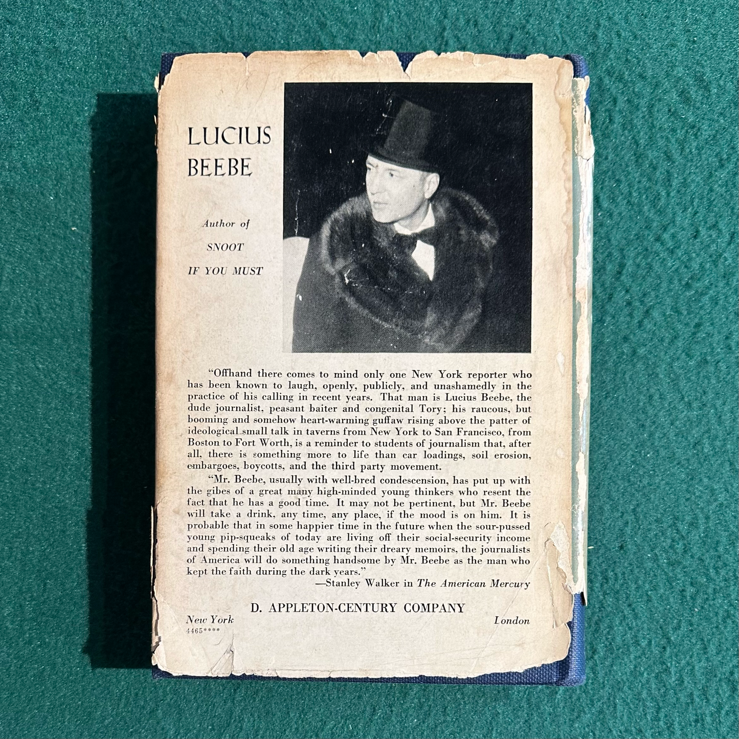 Vintage Fiction Hardback: Lucius Beebe - Snoot If You Must FIRST EDITION