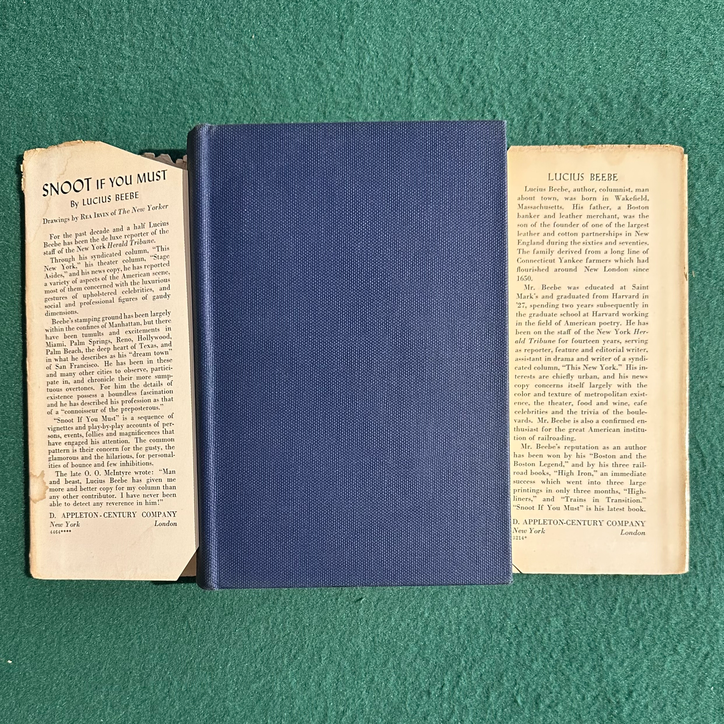 Vintage Fiction Hardback: Lucius Beebe - Snoot If You Must FIRST EDITION