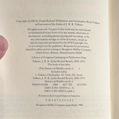 Vintage Fantasy Paperbacks: JRR Tolkien - The Book of Lost Tales, Parts 1 & 2