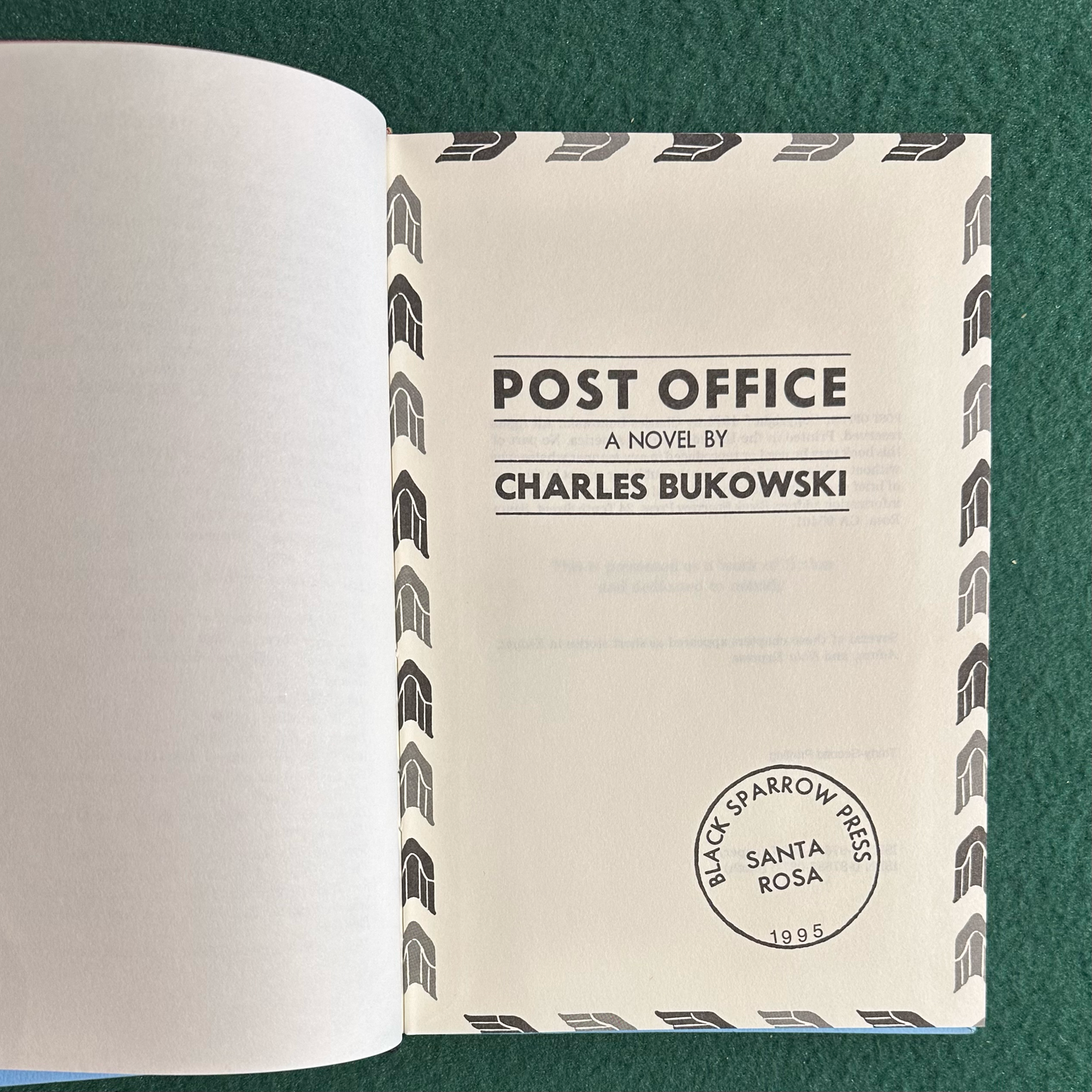 Vintage Fiction Hardback: Charles Bukowski - Post Office, Thirty-Second Printing