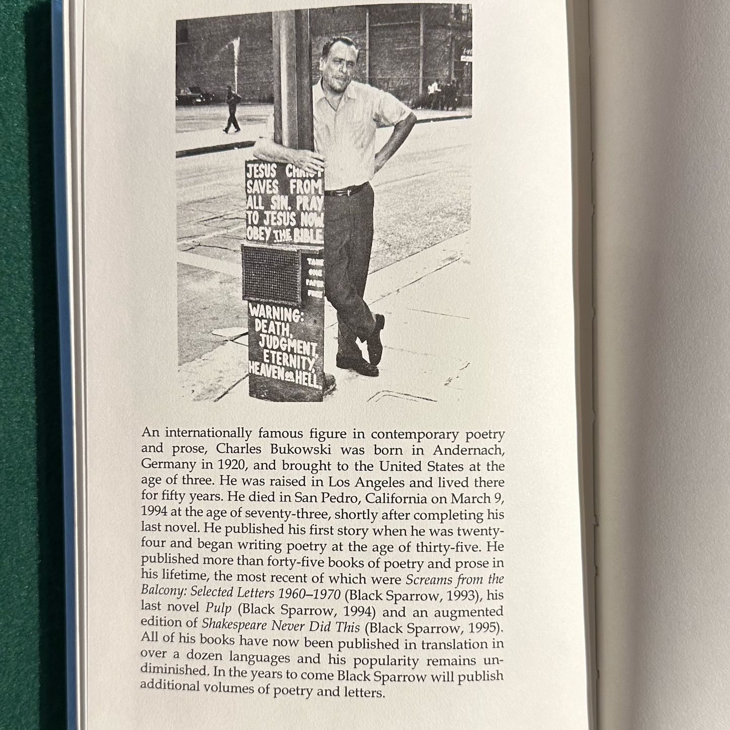 Vintage Fiction Hardback: Charles Bukowski - Post Office, Thirty-Second Printing