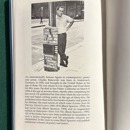 Vintage Fiction Hardback: Charles Bukowski - Post Office, Thirty-Second Printing