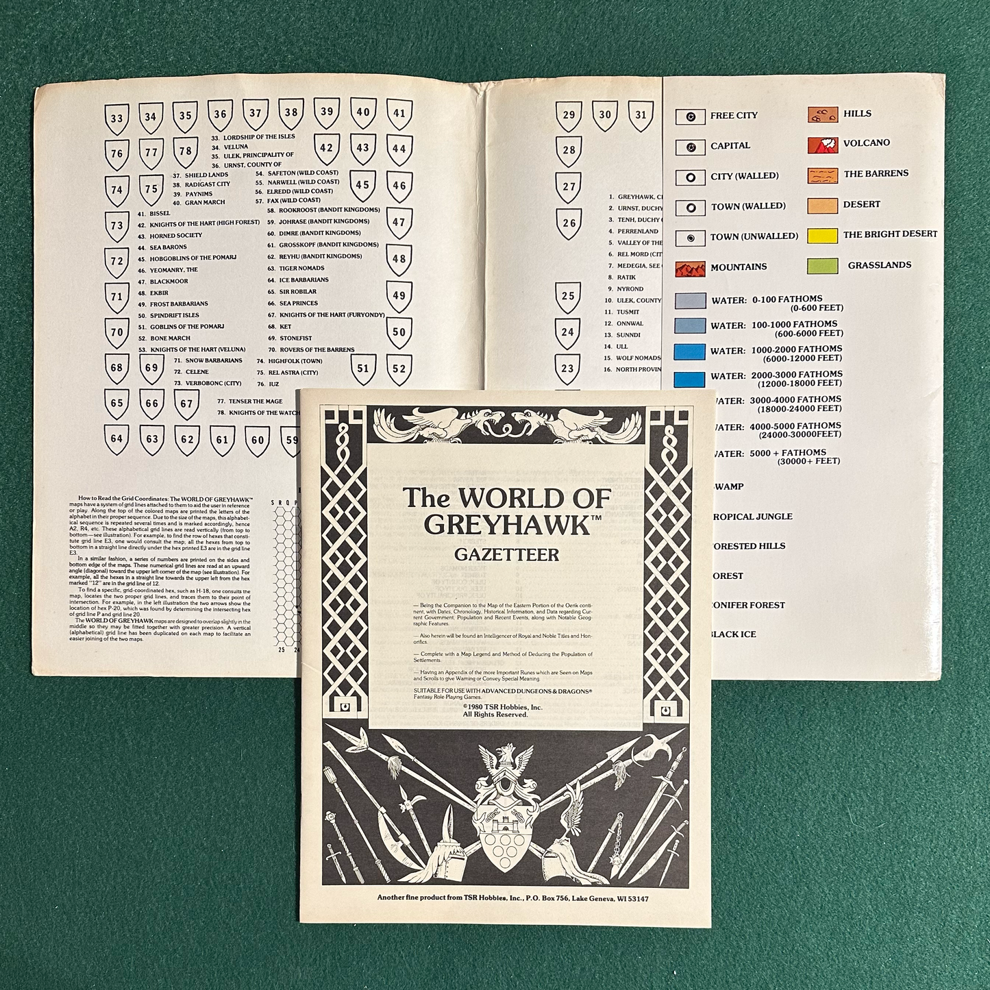 Vintage Advanced Dungeons & Dragons Fantasy Setting: The World of Greyhawk COMPLETE