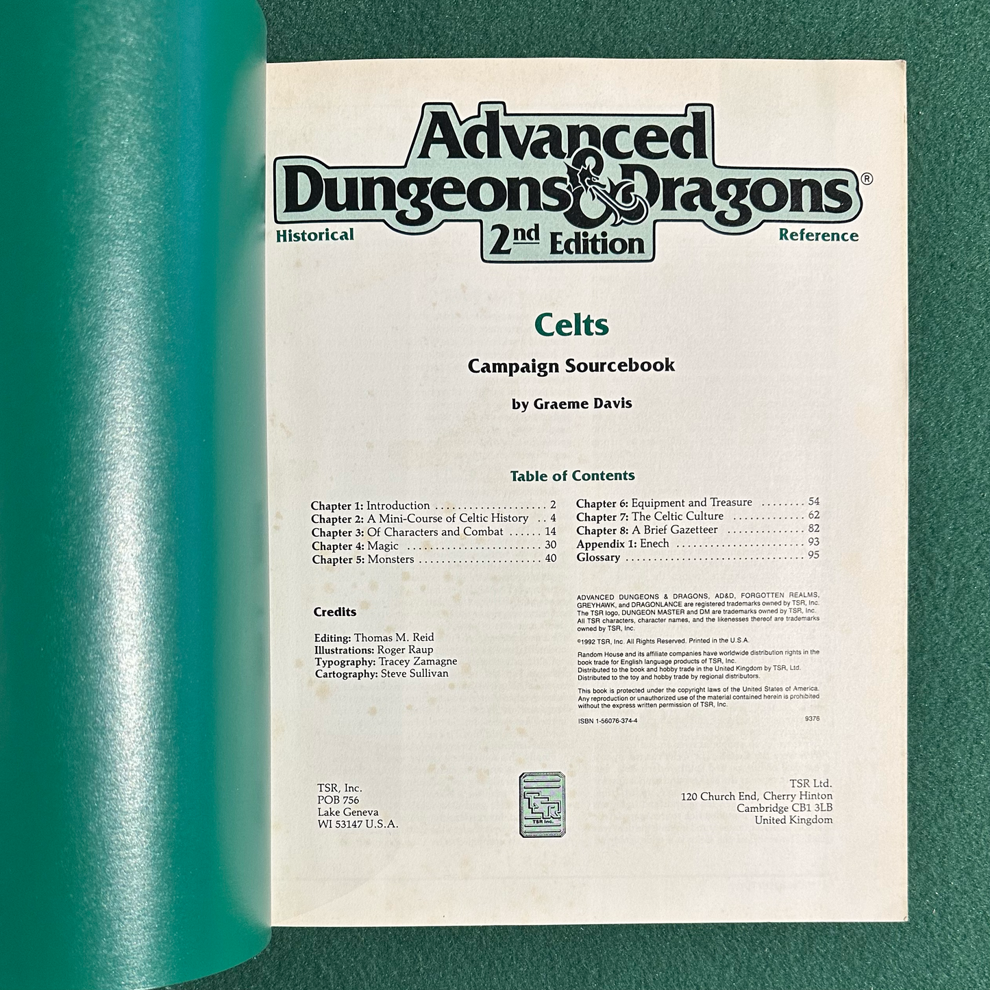 Vintage Dungeons & Dragons 2e Supplement: The Celts w/Map
