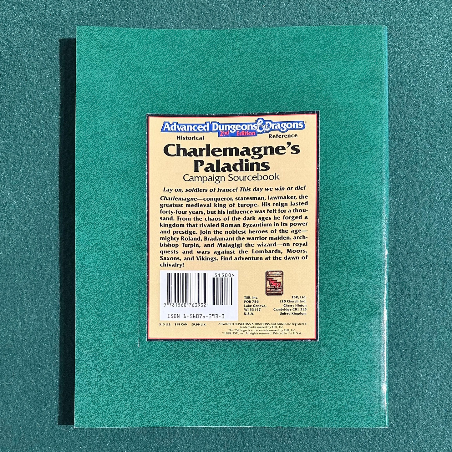 Vintage Dungeons & Dragons 2e Supplement: Charlemagne's Paladins w/Map