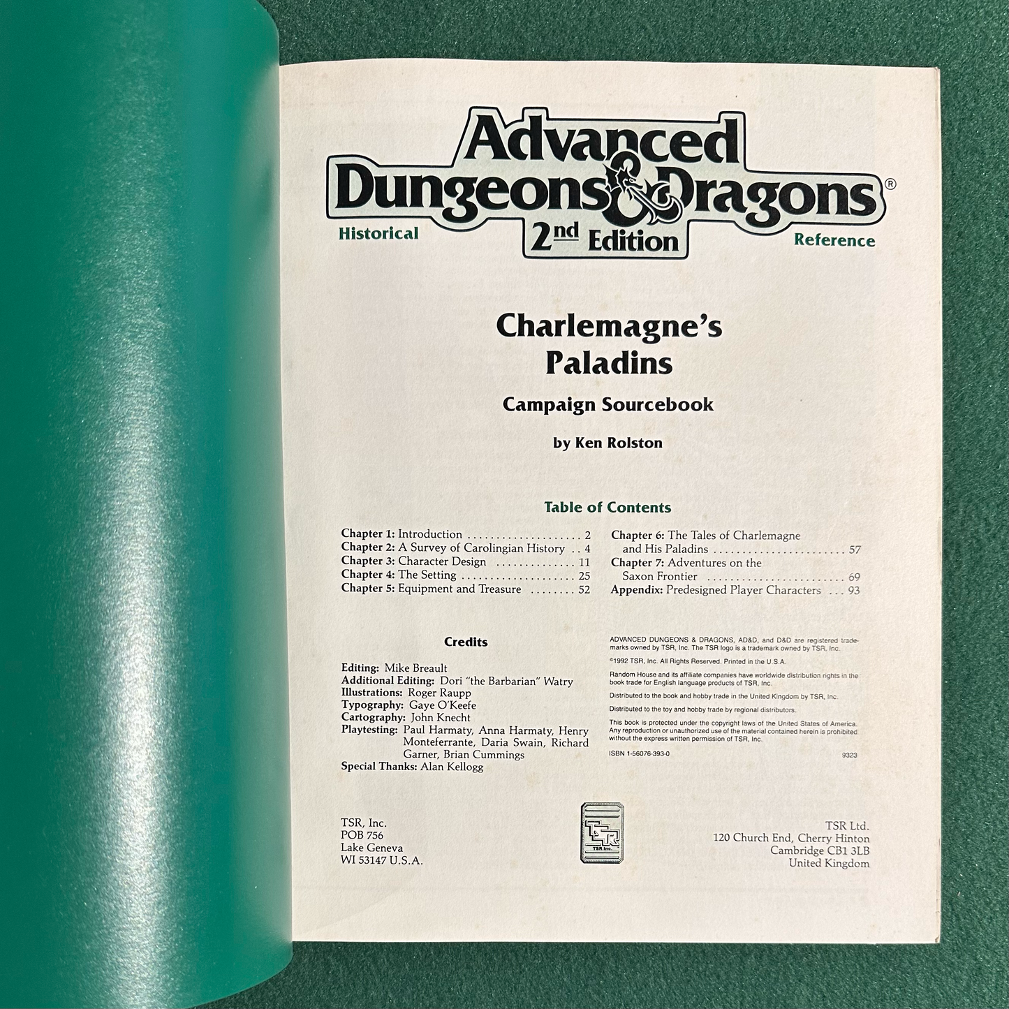 Vintage Dungeons & Dragons 2e Supplement: Charlemagne's Paladins w/Map