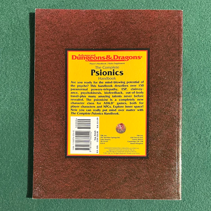 Vintage Advanced Dungeons & Dragons Supplement: The World Complete Psionics Handbook