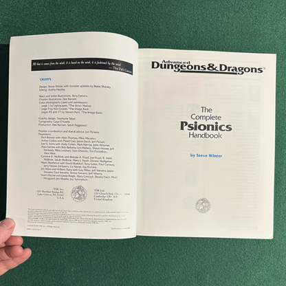 Vintage Advanced Dungeons & Dragons Supplement: The World Complete Psionics Handbook