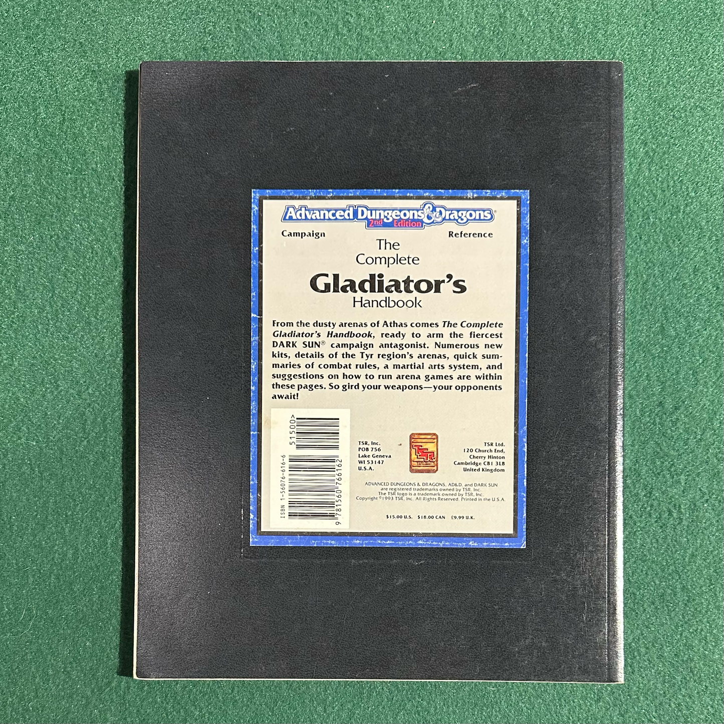 Vintage Advanced Dungeons & Dragons 2e Supplement: The Complete Gladiators Handbook
