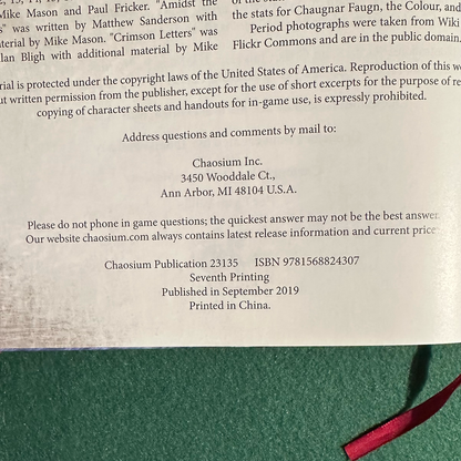 TTRPG Rulebook Hardback: Call of Cthulhu Keeper Rulebook 7th Edition