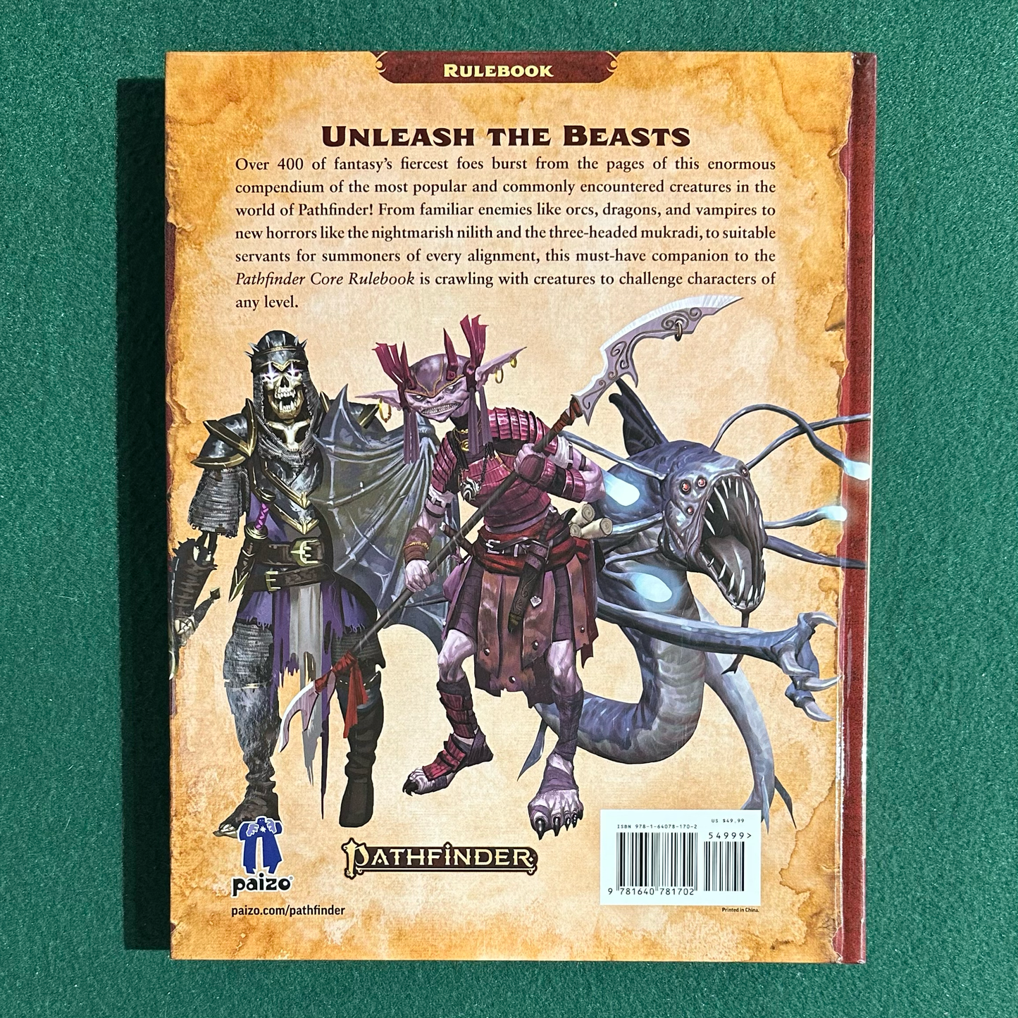 TTRPG Accessory Hardback: Pathfinder 2nd Edition Bestiary