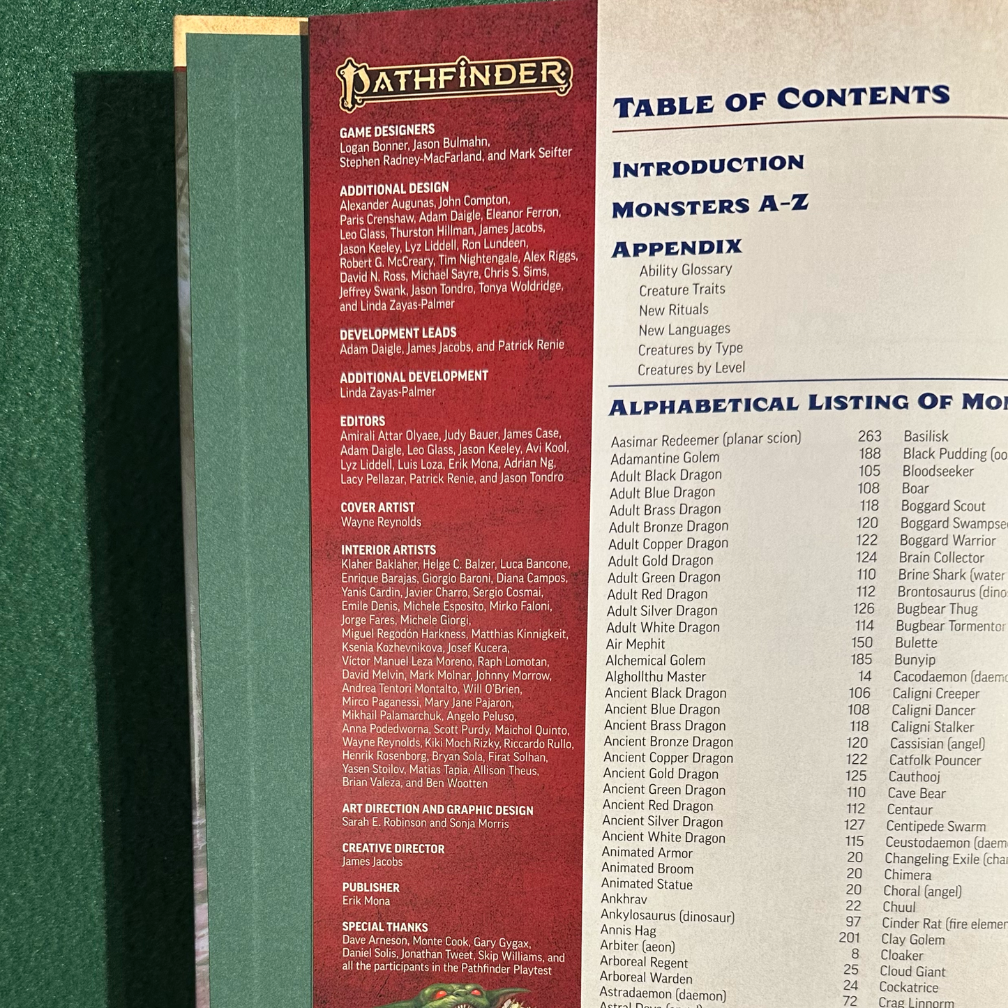 TTRPG Accessory Hardback: Pathfinder 2nd Edition Bestiary